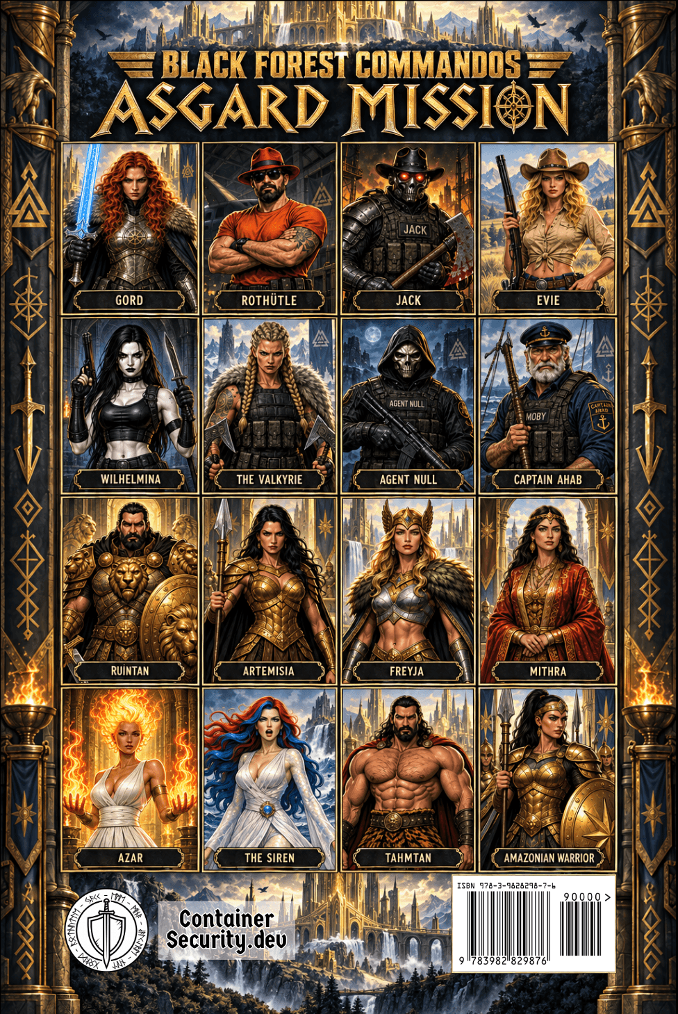 Black Forest Commandos: Asgard Mission comic book cover — back cover