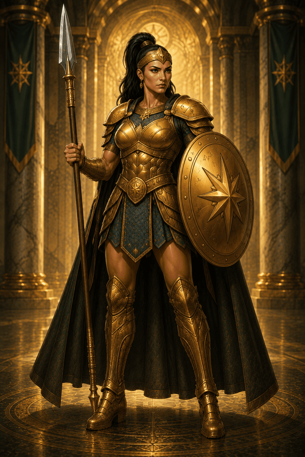 Amazonian Warrior character portrait